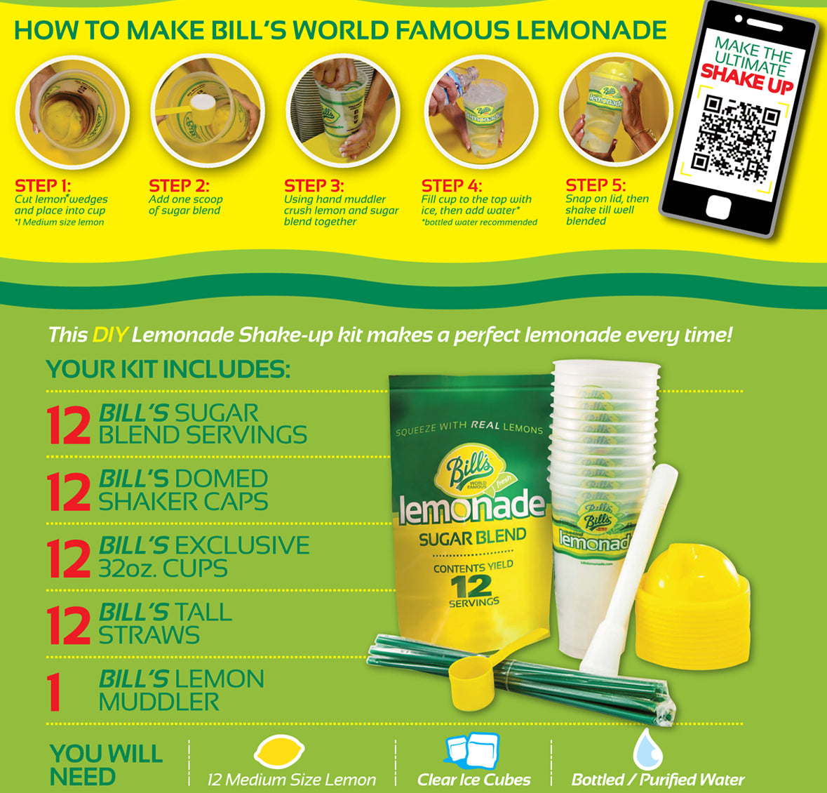 Wrapped Thick Green Straws - Bill's Lemonade